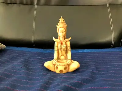 Vintage 1960s Asian “Rice Goddess” (Dewi Sri) Resin Sculpture