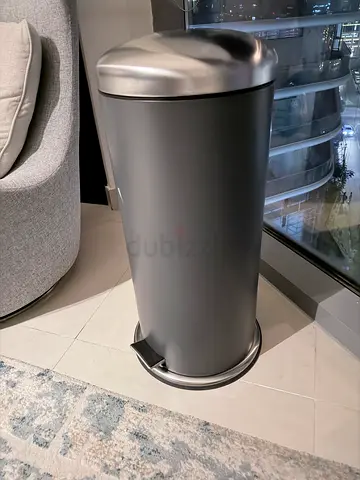 Tall Stainless Steel Pedal Bin - Grey, 30L