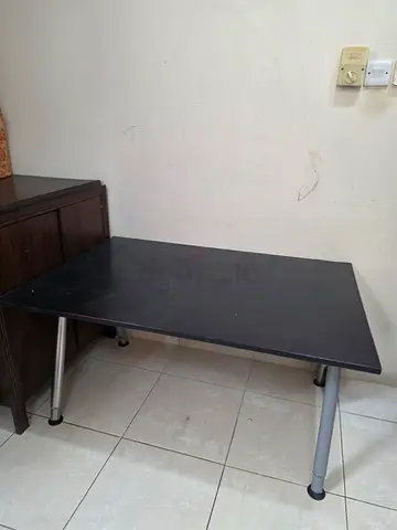 Black Study, Computer Table with Metal Legs