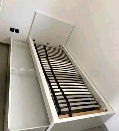 IKEA malam bed with mattress single size bed 2 storage drawers underneath