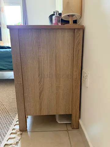 Simple Wooden Nightstand / Bedside Table - Light Oak Finish