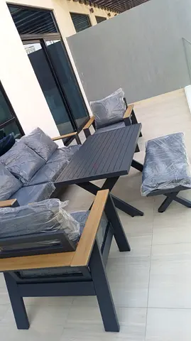 Outdoor patio sofa set with table and bench - almost new