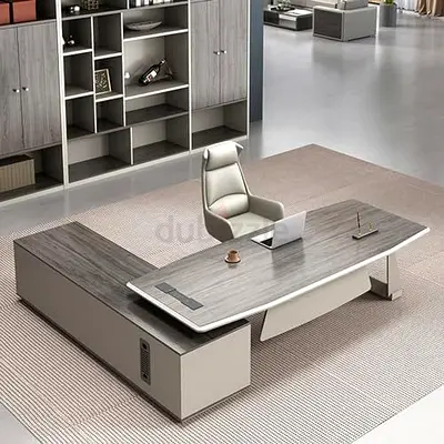 Modern L Shaped Home Office Desk with Drawers
