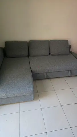 Move out sale - Light grey L shaped with storage used barely