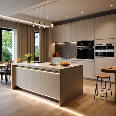 Modern matte kitchen island