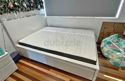 Ikea King Size Bed with Mattress Available in Perfect Condition