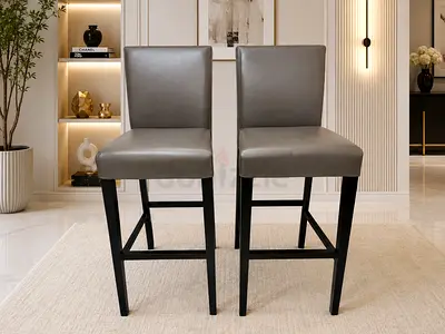 Crate and barrel lowe smoke genuine leather Bar Stools