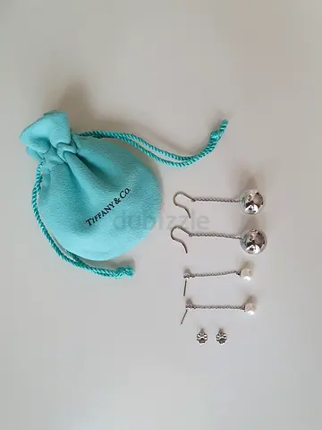 Tiffany & Co Earrings (Pearl Drop Earrings Silver) and (Ball Earrings Silver)