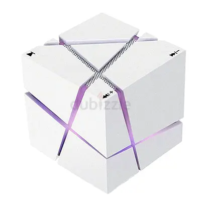 Portable Q1 Qone Cube Bluetooth Speaker with LED Light — White