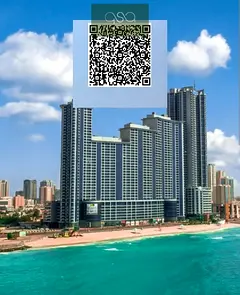 specious furnished 2 bedroom hall with full see view available for Ajman co rnich residance