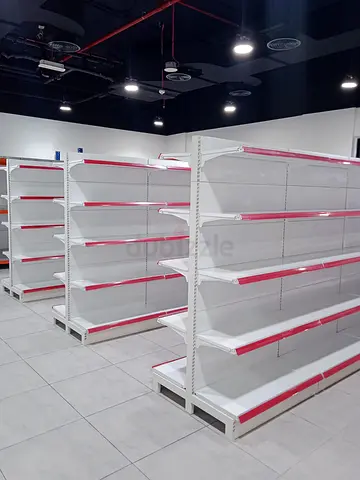 Display metal supermarket grocery shelf’s racks