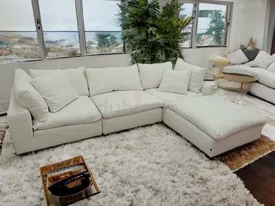 Marina home luscious cloud feather 🪶 filled modular sofa with ottoman