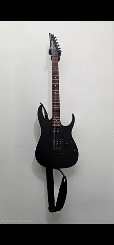 Matte black electric guitar (IBanez) in good working condition, softly used