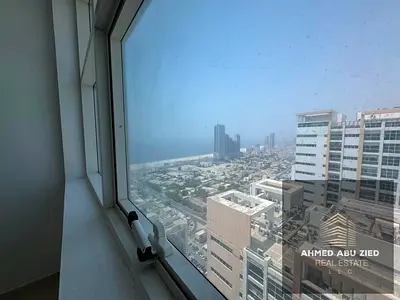 غرفتين وصالة بأكبر مساحة وإطلالة بحرية للإيجار السنوي في أبراج عجمان وان – الراشدية 3، غرف ماستر، 3 حمامات، بلكون، غسيل وتخزين، 47 ألف