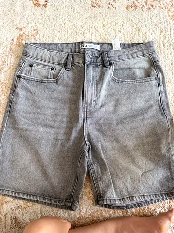 Zara grey denim shorts, size M - used once