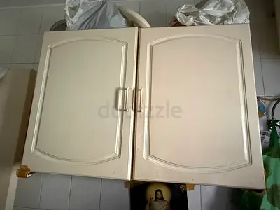 Used wall-mounted kitchen cabinet - 2-door white finish