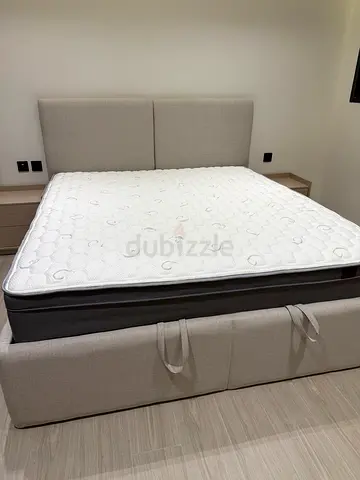 Bed hydraulic with 2 side tables (180x200)