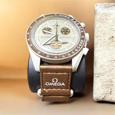 Omega Speedmaster MoonSwatch Bioceramic Chronograph - Brown Strap