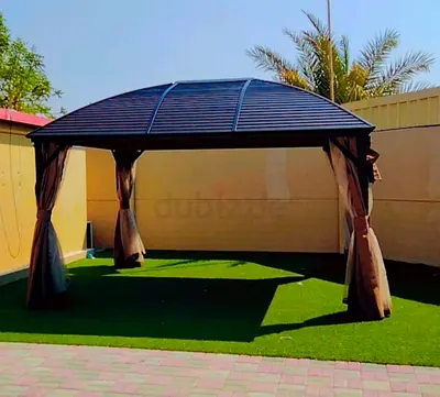 Outdoor Metal Gazebo with Curtains — 3x4 brand new