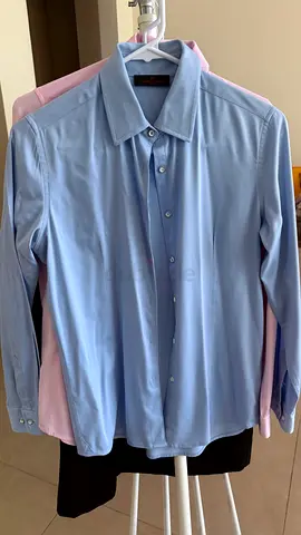 Collection of Pierre Cardin. Long-Sleeve Dress Shirts - Light Blue & Pink, Good Condition.