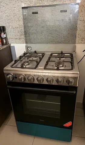 4 Burner Gas Cooker 60 x 60 cm, Full Safety, Auto Ignition, Rotisserie, Thermostat