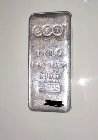 Original SAM 1 KG Fine Silver Bar (999.0 Pure Cast Silver) – Certified
