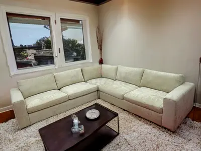 Pottery barn beige color 6 seater sofa