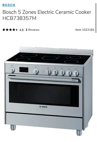 Bosch 5-Zone Electric Ceramic Cooker HCB738357M