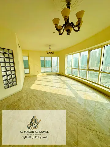 3 غرف وصالة للإيجار السنوي في المجاز 3 | 3 حمامات | إطلالة رائعة | سعر 78,000 درهم | شهر مجاني | جيم ومسبح وصيانة وتكييف مجاناً | باركن