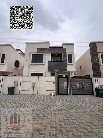 For rent in Al Yasmin area | Modern villa with 5 bedrooms, majlis, living room and roof on Sheikh Mohammed Bin Zayed Road