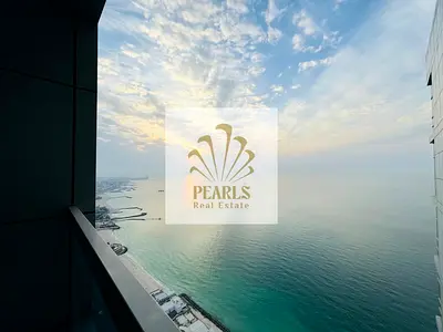 2BR Apartment and Hall in Corniche Tower, Sea View Balcony, 3 Bathrooms, Free AC, Gym and Pool, Fre