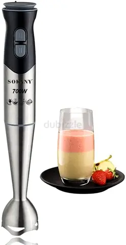 700W Hand Blender – 2-Speed Immersion Blender with Chopper, Whisk & Beaker Black