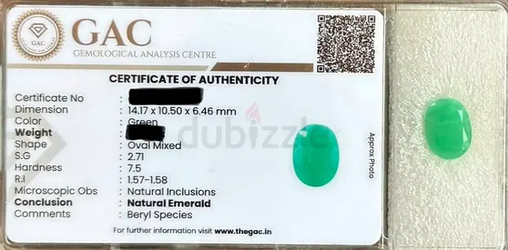 Natural Emerald (GAC Certified) - Oval Mixed, approx 14.17 x 10.50 x 6.46 mm