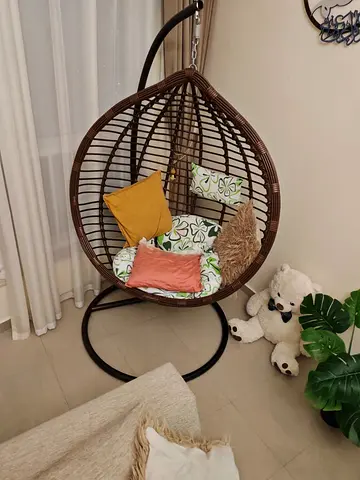 Cozy Swing Chair with floral Cusions