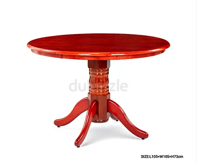 Solid Wood Round Dining Table - 105cm, Classic Pedestal Base