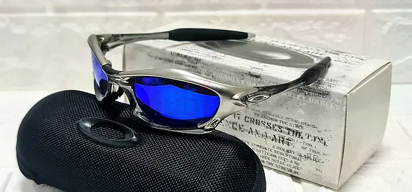 Oakley Splice Metal Frame Crystal Black w/ Ice Blue Iridium Polarized Lens