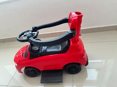 Red Ride-On Push Car with Parental Handle - Good Condition
