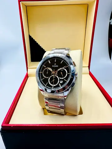 Rado men's chronograph stainless steel watch with box