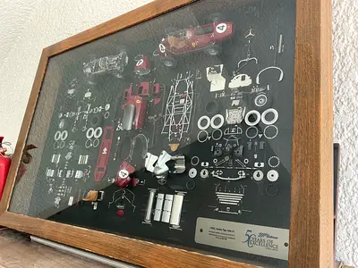 Rare Exoto XS 1958 Ferrari Tipo 246 F1 Deconstructed Framed Art - 50th Anniversary
