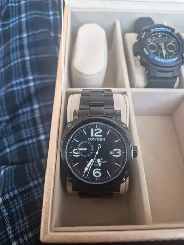 Oxygen O2 Dual Time Luminous Solid Steel watch