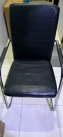 Black Leatherette Cantilever Office Chair - Slight Wear