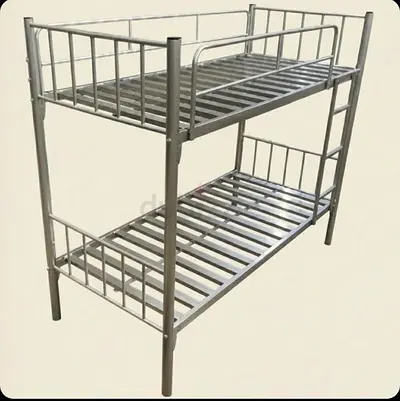 Sturdy Metal Bunk Bed Frame - Silver, Twin Size