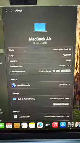 MacBook Air 13-inch (Early 2017) - Good Condition, macOS Ventura