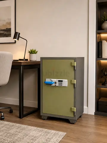 Heavy-Duty Grey Green Safe Box – Fire Resistant Digital Security Safe for Home & Office