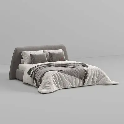 Light gray super king thick bed