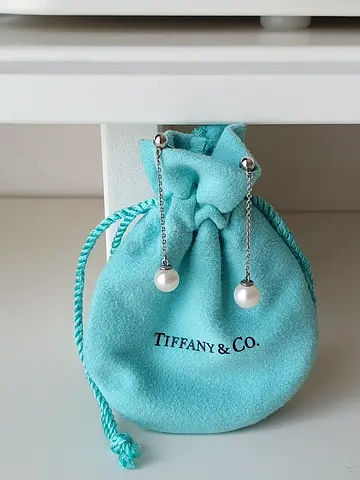 Tiffany & Co Pearl Drop Earrings Silver