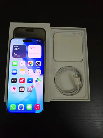 Iphone 15 pro Max with Box Dual phsyical sim 256Gb Display msg battery original health 99% cycle 93