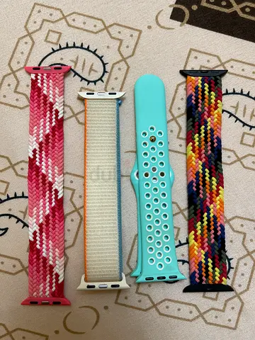 Set of 4 Apple Watch Bands 38mm to 42mm — Nylon, Sport and Braided Styles (Various Colors)