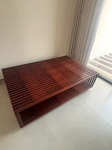 Solid wooden slatted bench / daybed - good condition
