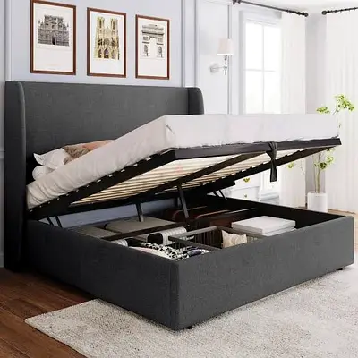 Brand New Luxury Fully Customizable Bedframe - King Size 180x200 Bed with Hydraulic Storage